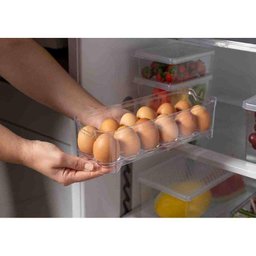 Porta Ovos Transparente Geladeira Empilhável Acrílico - Organizador de Ovo Acrilico - 12 ovos - PANA - 1