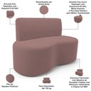 Ver imagem 3 de Sofá 2 Lugares 140cm Orgânico para Sala de Estar Living Larissa L02 Suede Rosê - Lyam Decor