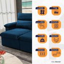 Ver imagem 4 de Sofá Retrátil Reclinável Paris 1,80m Suede Velut Azul Marinho Molas no Assento - King House