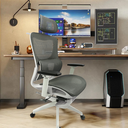 Ver imagem 4 de Cadeira de Escritório Ergonômica Presidente Premium Apoio de Pés Branca e Preta