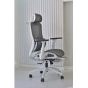 Ver imagem 1 de Cadeira de Escritório Ergonômica Presidente Premium Apoio de Pés Branca e Preta