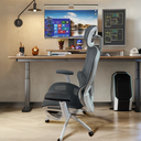 Ver mais imagens de Cadeira de Escritório Ergonômica Presidente Premium Apoio de Pés Branca e Preta