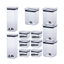 Ver imagem 2 de Kit 12 Potes Herméticos Organizadores Empilháveis Paramount