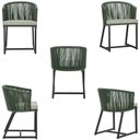 Ver imagem 5 de Mesa com 4 Cadeiras de Jantar Roma 100cm e Noronha em Aluminío Preto Corda Nautica Estofado 3 Trama