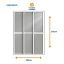 Ver imagem 3 de Porta de Correr de Aluminio 210x200cm 2 Folhas Moveis e 1 Folha Fixa