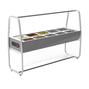 Balcão Buffet Carrinho Self Service Térmico 10 Cubas Inox 110V Saro