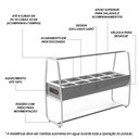 Ver imagem 4 de Balcão Buffet Carrinho Self Service Térmico 10 Cubas Inox 110V Saro