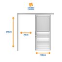 Ver imagem 3 de Porta de Correr Lambri de Aluminio 215x100cm com Vidro Mini Borel