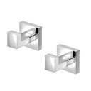 Ver imagem 1 de Kit 2 Porta Toalha Cabide Quadrado Metal Cromado P/banheiro