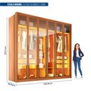 Ver imagem 3 de Guarda Roupa Casal 6 Portas Reflecta com LED 4 Gavetas 100% MDF Freijó New Reflex Yescasa Marrom