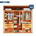 Ver mais imagens de Guarda Roupa Casal 6 Portas Reflecta com LED 4 Gavetas 100% MDF Freijó New Reflex Yescasa Marrom