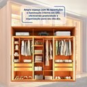 Ver imagem 6 de Guarda Roupa Casal 6 Portas Reflecta com LED 4 Gavetas 100% MDF Freijó New Reflex Yescasa Marrom