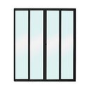 Ver imagem 2 de Porta de Correr Panoramica de Aluminio 210x200cm 2 Folhas Moveis e 2 Folhas Fixas