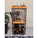 Ver imagem 1 de Bar Carrinho Industrial Adega com Rodizio Multiuso Recepção