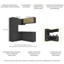Ver imagem 4 de Armário Cozinha Completa Canto Veneza Mp2088 Multimóveis Preto + Brinde Jogo de Panelas Tramontina
