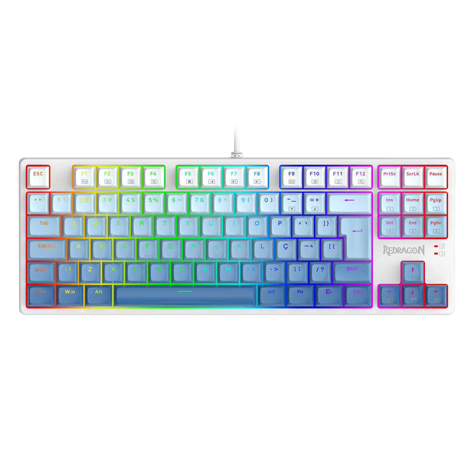 Teclado Gamer Redragon Daksa Br+az Rgb com Switch Marrom - 6