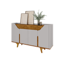 Ver mais imagens de Aparador Buffet 4 Portas Mdf Ripado Real Pés de Madeira Maciça Tâmisa