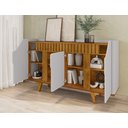 Ver imagem 5 de Aparador Buffet 4 Portas Mdf Ripado Real Pés de Madeira Maciça Tâmisa