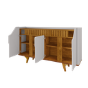 Ver imagem 6 de Aparador Buffet 4 Portas Mdf Ripado Real Pés de Madeira Maciça Tâmisa