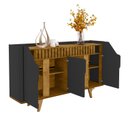 Ver imagem 7 de Aparador Buffet 4 Portas Mdf Ripado Real Pés de Madeira Maciça Tâmisa