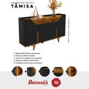 Ver imagem 3 de Aparador Buffet 4 Portas Mdf Ripado Real Pés de Madeira Maciça Tâmisa