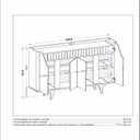 Ver imagem 4 de Aparador Buffet 4 Portas Mdf Ripado Real Pés de Madeira Maciça Tâmisa
