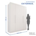 Ver imagem 4 de Guarda-roupa 4 Portas 3 Gavetas New Malibu Espresso Móveis