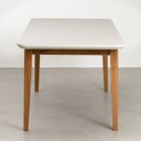 Ver imagem 3 de Mesa com 4 Cadeiras Madeira Maciça Tampo MDF e Vidro 160cm Tangará Tiê CabeCasa MadeiraOriginals Bege/Caramelo/Off White/Amêndoa