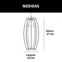 Ver imagem 2 de Pendente Rústico Madeira Balão Vazado Aletado Luminárias 13x27cm Mdf Cor:café
