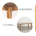 Ver imagem 7 de Mesa com 6 Cadeiras Madeira Maciça Tampo MDF e Vidro 180cm Tangará Tiê CabeCasa MadeiraOriginals Beg