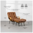 Ver imagem 2 de Poltrona Costela com Braço e Puff lona - Caqui Abra Cadabra