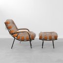 Ver imagem 3 de Poltrona Costela com Braço e Puff lona - Caqui Abra Cadabra