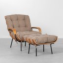 Ver imagem 1 de Poltrona Costela com Braço e Puff lona - Caqui Abra Cadabra