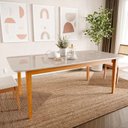 Ver imagem 3 de Mesa com 8 Cadeiras Madeira Maciça Tampo MDF e Vidro Tangará Tiê CabeCasa MadeiraOriginals Bege/Cara