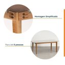 Ver imagem 7 de Mesa com 8 Cadeiras Madeira Maciça Tampo MDF e Vidro Tangará Tiê CabeCasa MadeiraOriginals Bege/Cara