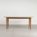Ver mais imagens de Mesa com 8 Cadeiras Madeira Maciça Tampo MDF e Vidro Tangará Tiê CabeCasa MadeiraOriginals Bege/Caramelo/Off White/Amêndoa