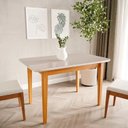 Ver imagem 3 de Mesa com 4 Cadeiras Madeira Maciça Tampo MDF e Vidro Tangará Tiê CabeCasa MadeiraOriginals Bege/Cara