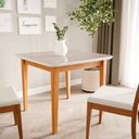 Ver imagem 3 de Mesa com 4 Cadeiras Madeira Maciça Tampo MDF e Vidro Tangará Tiê CabeCasa MadeiraOriginals Bege/Cara