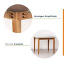 Ver imagem 6 de Mesa com 4 Cadeiras Madeira Maciça Tampo MDF e Vidro Tangará Tiê CabeCasa MadeiraOriginals Bege/Cara