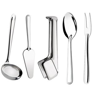 Jogo de 5 Talheres para Servir Conjunto Utensílios Cozinha Taumer Inox