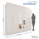 Ver imagem 4 de Guarda-Roupa Casal 6 Portas 4 Gavetas com Espelho New Malibu Espresso Móveis