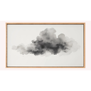 Ver imagem 2 de Quadro Decorativo N°191 115x70cm - Panorâmico Abstrato - Nuvem Aquarela Preto e Branco - Rollflex