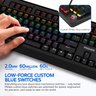Teclado gamer Philips Serie G400 SPK8413 QWERTY Cyan inglês US cor preto com luz rainbow - 7