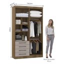 Ver imagem 2 de Guarda-roupa Modulado 134,5cm 4 Portas 4 Gavetas Paris Luciane