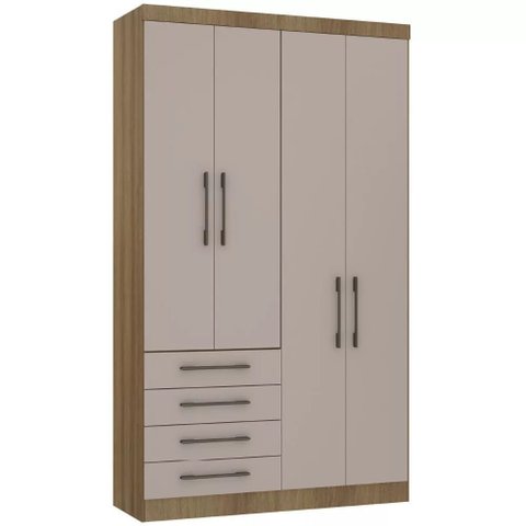 Guarda-roupa Modulado 134,5cm 4 Portas 4 Gavetas Paris Luciane