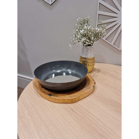 Bandeja Decorativa Masala Cinza com Espelho 28cm
