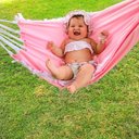 Ver imagem 3 de Rede berço bebê infantil brim até 30kg Montessoriana rosa