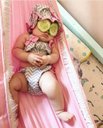Ver imagem 2 de Rede berço bebê infantil brim até 30kg Montessoriana rosa