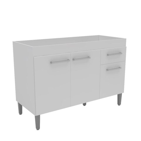 Balcão Pia Três Portas para Cozinha Branco