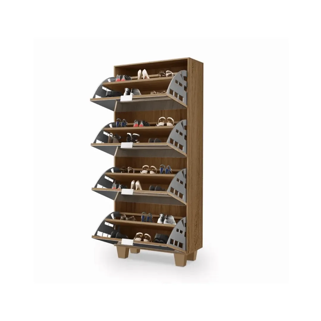 Sapateira Organizadora 4 Portas Basculante Veneza:ferrara Madeirado - 3